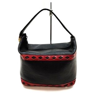 Black and Red Leather Shoulder Bag